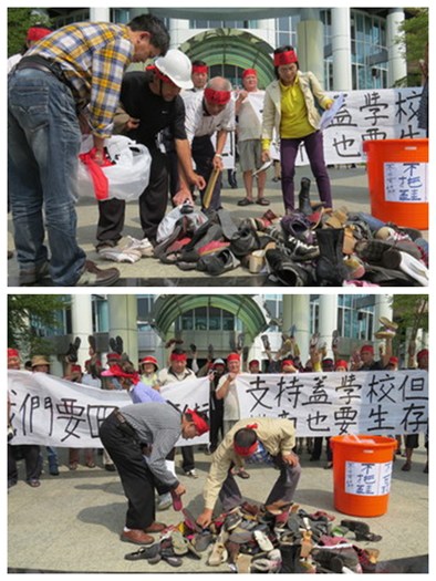 攤商欲圍堵綠營明星市長丟鞋表達20余年的積怨